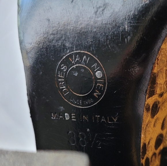 DRIES Van Noten sandal heels black gold croc python - Picture 13 of 14